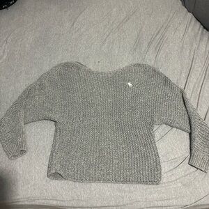 Abercrombie & Fitch Off-the-Shoulder Gray Sweater